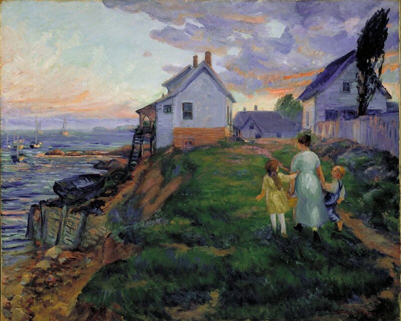Woman with Children on Hill