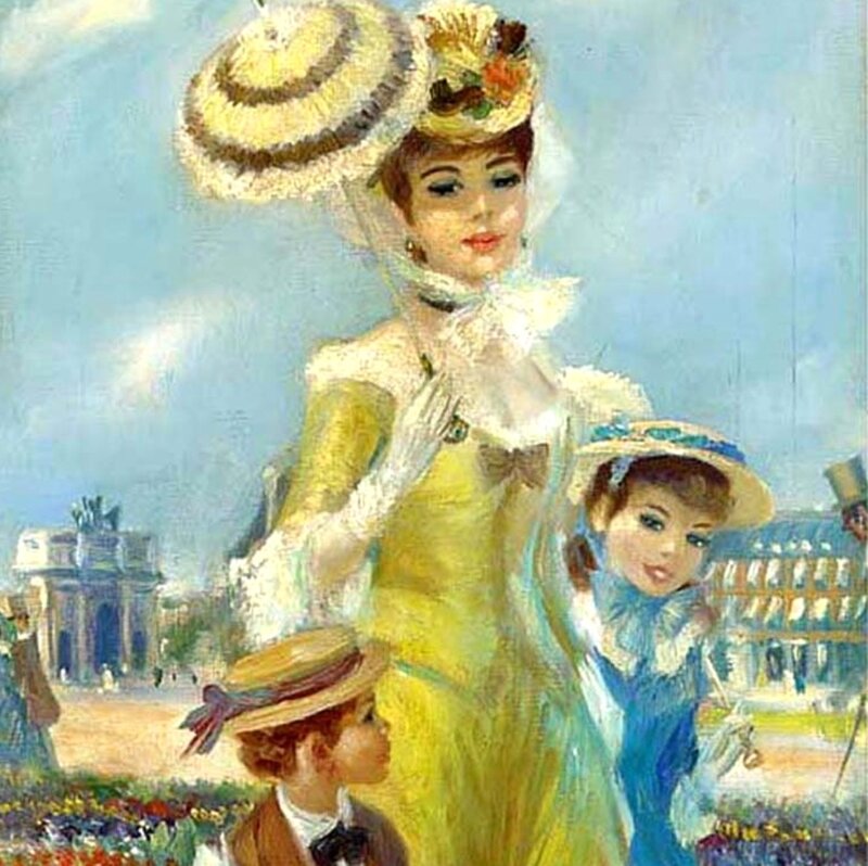 Woman with Children — Yellow