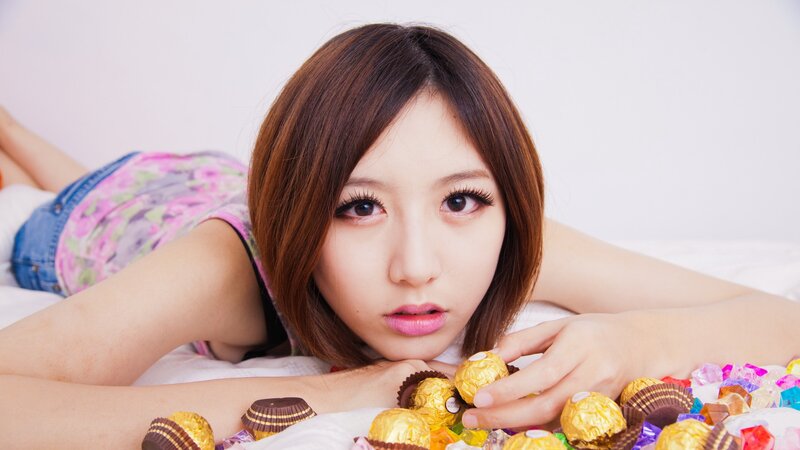 Woman with Chocolates — White
