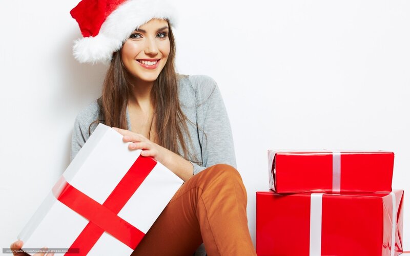 woman with christmas gifts
