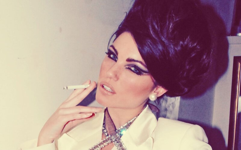 woman with cigarette and vintage style