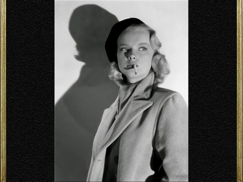 Woman with Cigarette — Black, Dramatic, Photograph, Coat