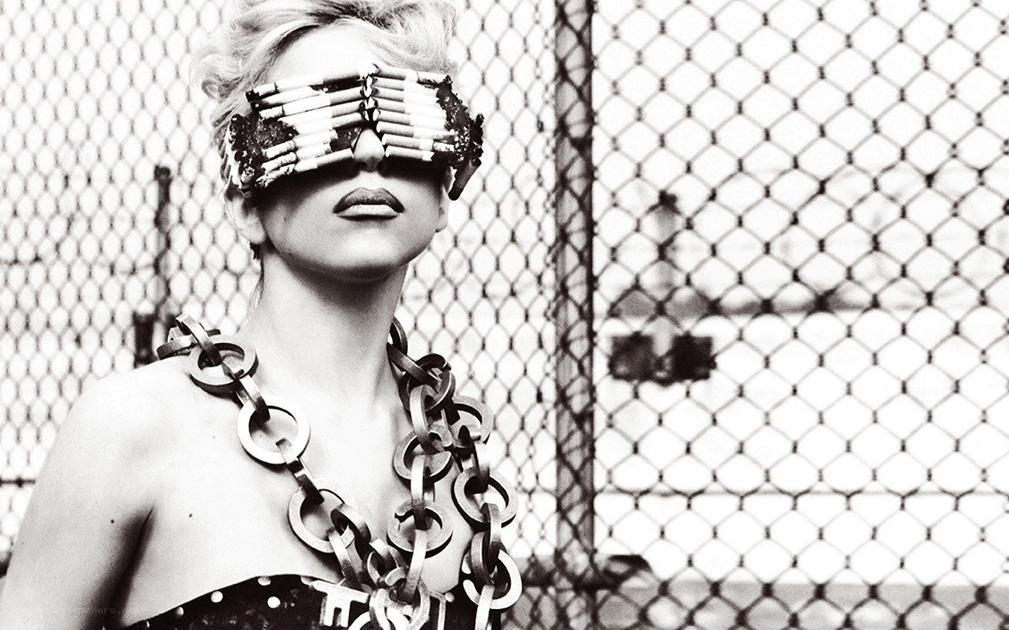 woman with cigarette blindfold