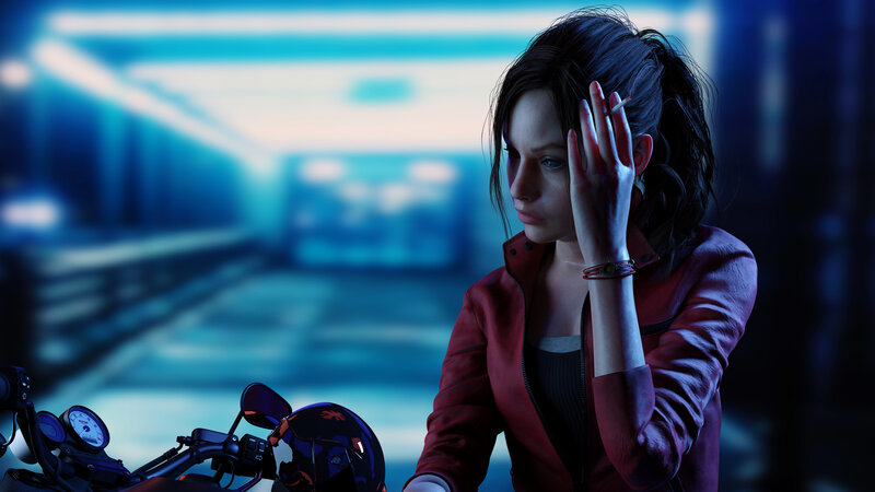 Woman with Cigarette — Blue, Dramatic, Night