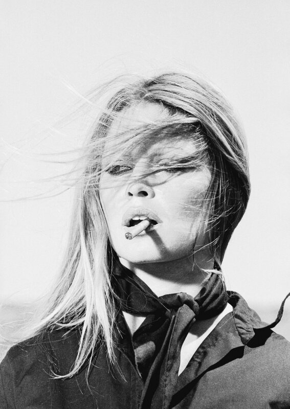 woman with cigarette in wind