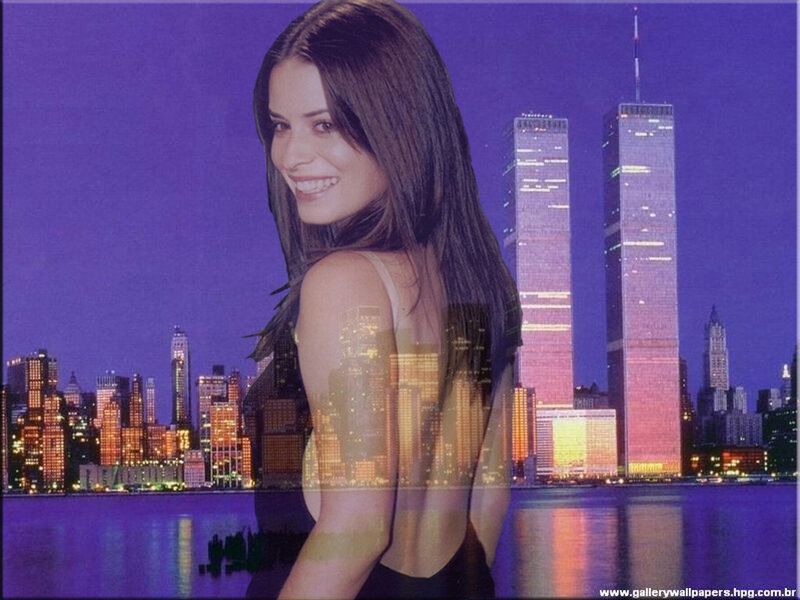Woman with City Background — Purple