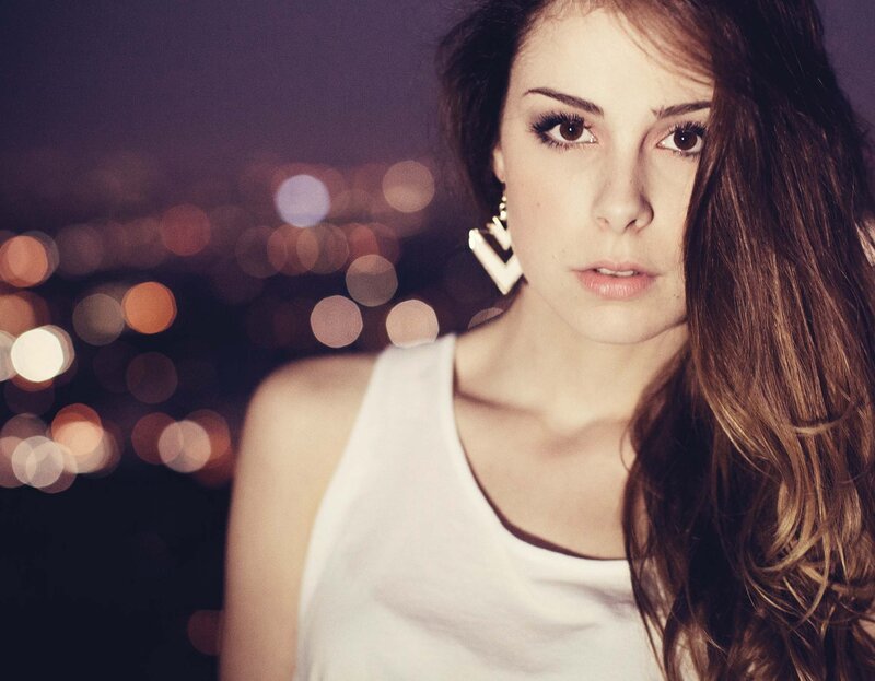 woman with city lights background
