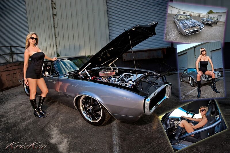 Woman with Classic Car — Black