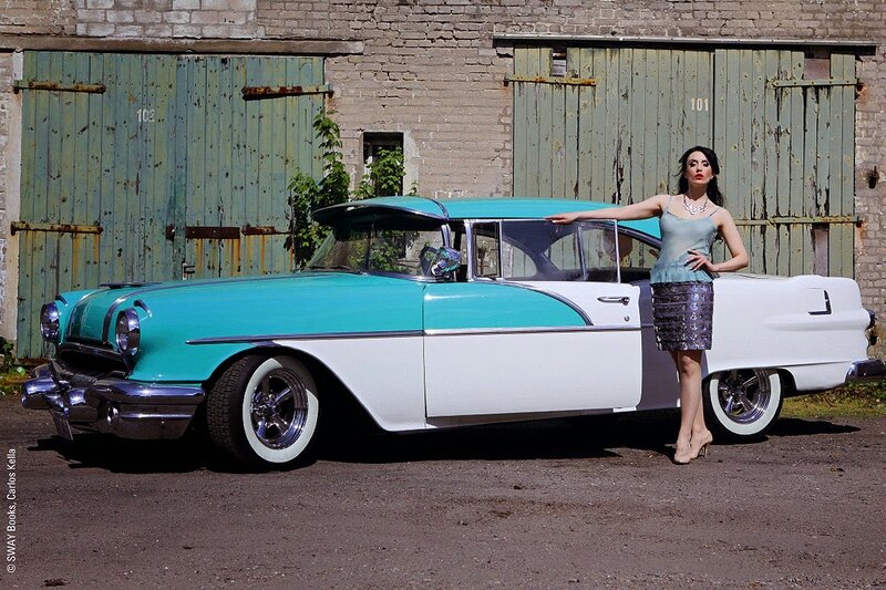 Woman with Classic Car — Teal