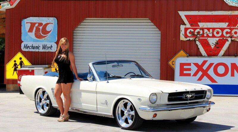 Woman with Classic Car — White, Bright