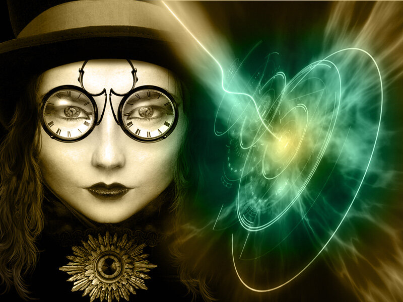 Woman with Clock Glasses