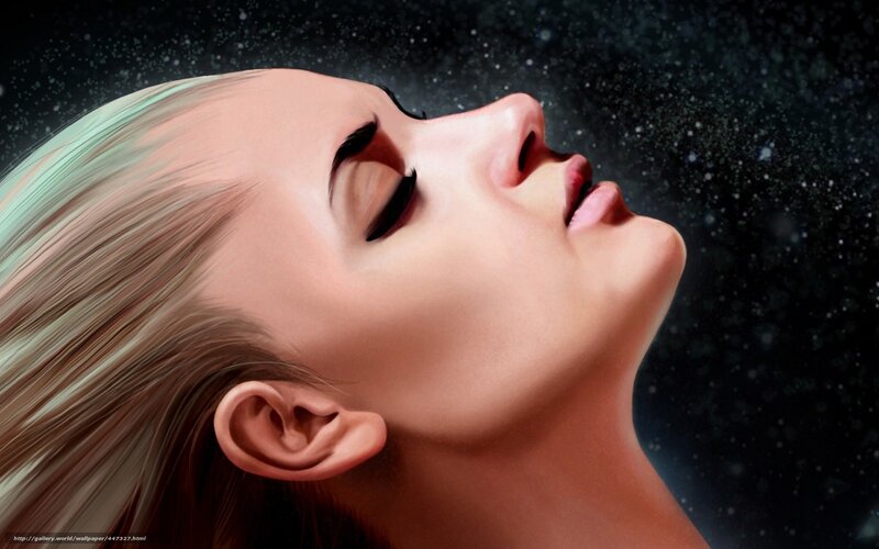 woman with closed eyes仰望星空
