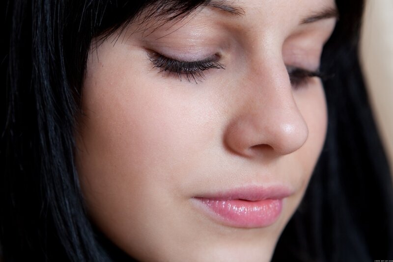woman with closed eyes