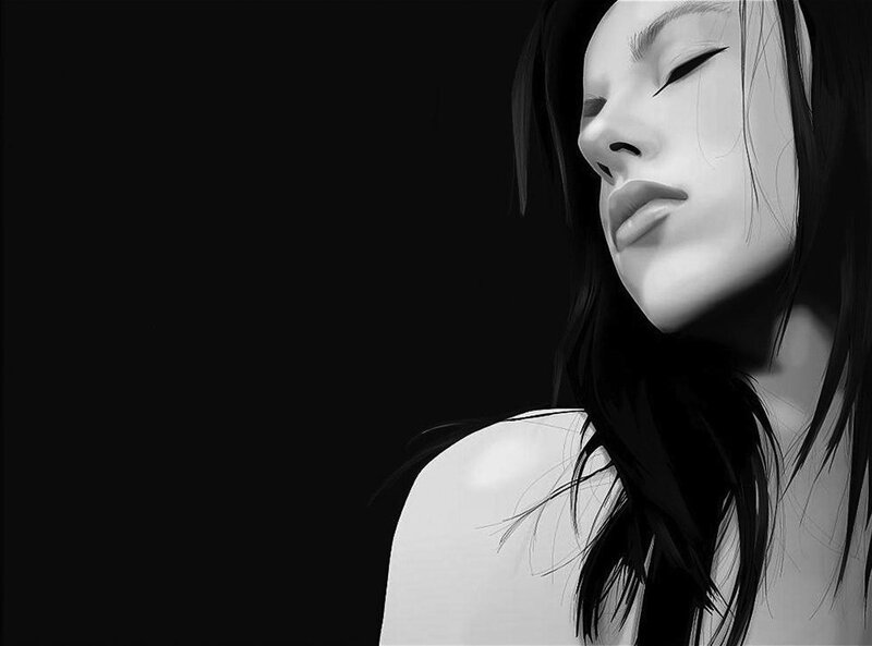 woman with closed eyes