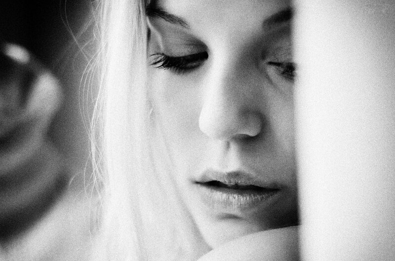woman with closed eyes