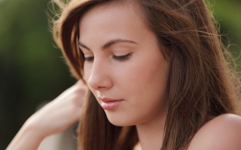 woman with closed eyes