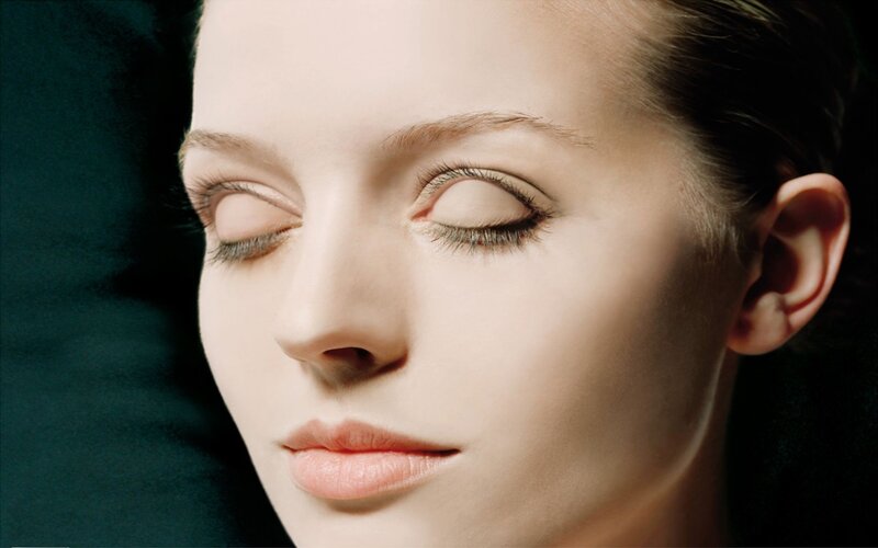 woman with closed eyes