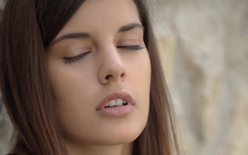 woman with closed eyes