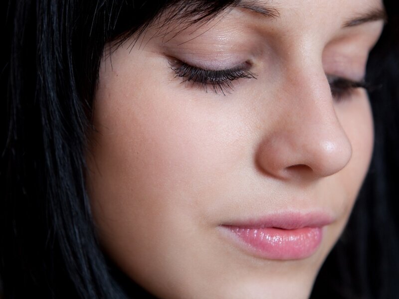 woman with closed eyes