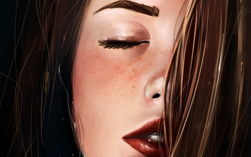 woman with closed eyes