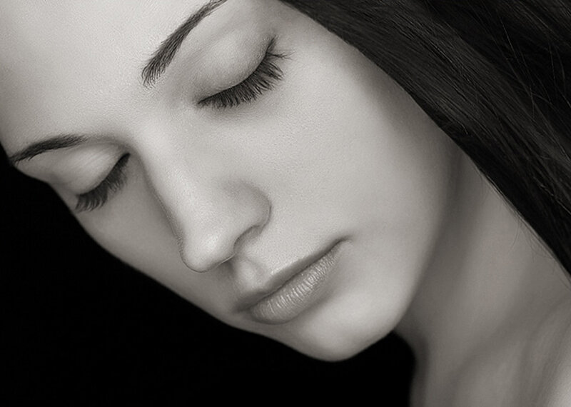 woman with closed eyes