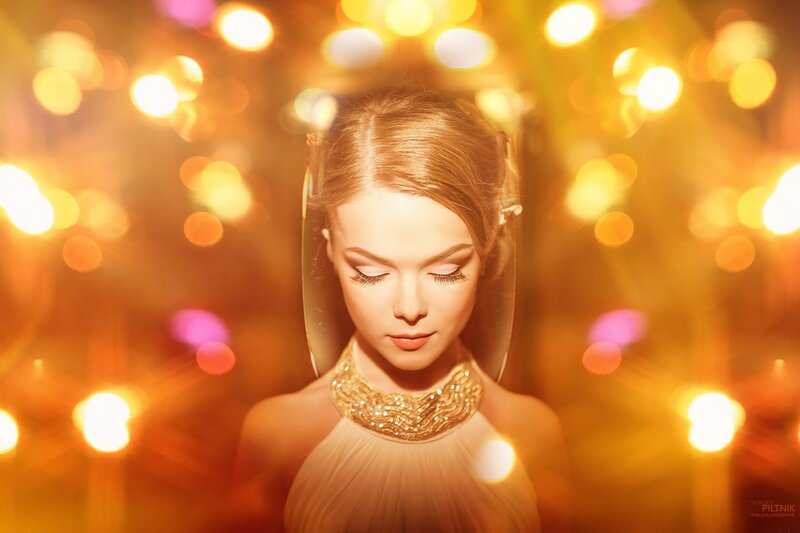 Woman with Closed Eyes — Gold