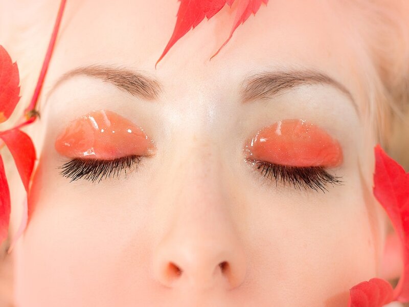 Woman with Closed Eyes — Pink, Serene