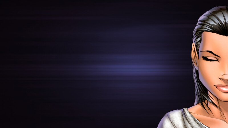 Woman with Closed Eyes — Purple, Serene, Night, Manga