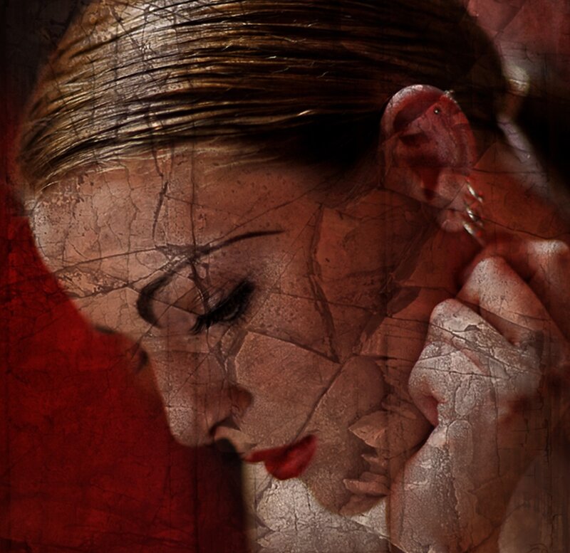 Woman with Closed Eyes — Red