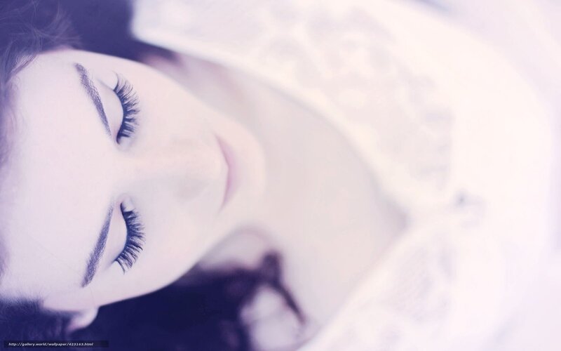 Woman with Closed Eyes — White, Serene, Photograph, Eyelashes, Veil