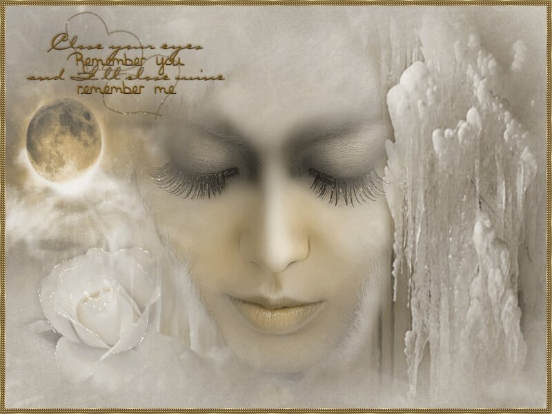 Woman with Closed Eyes — White, Serene