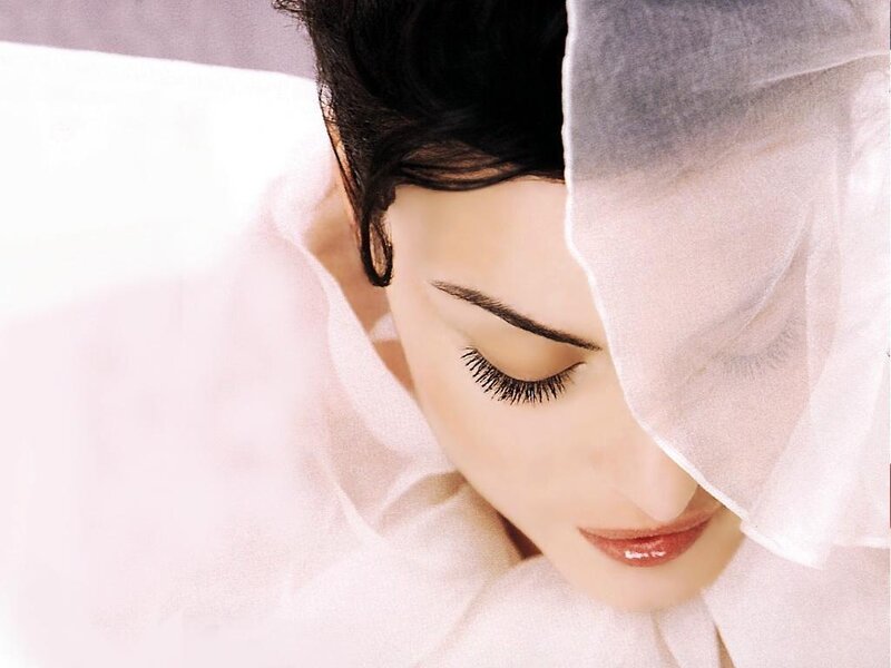 Woman with Closed Eyes — White
