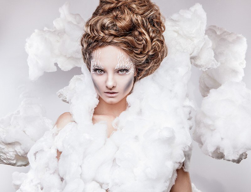 Woman with Cloud Costume — White