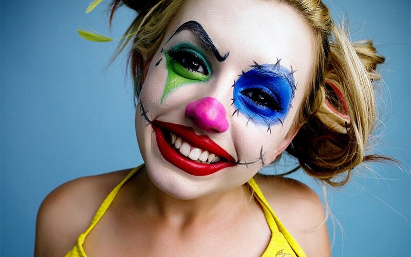 woman with clown makeup