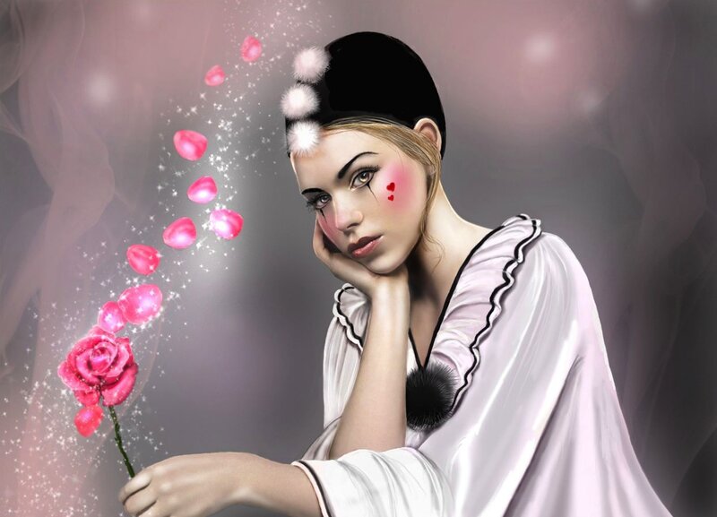 Woman with Clown Makeup — Pink