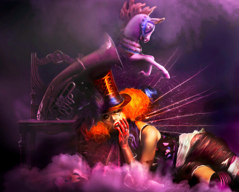 Woman with Clown Makeup — Purple