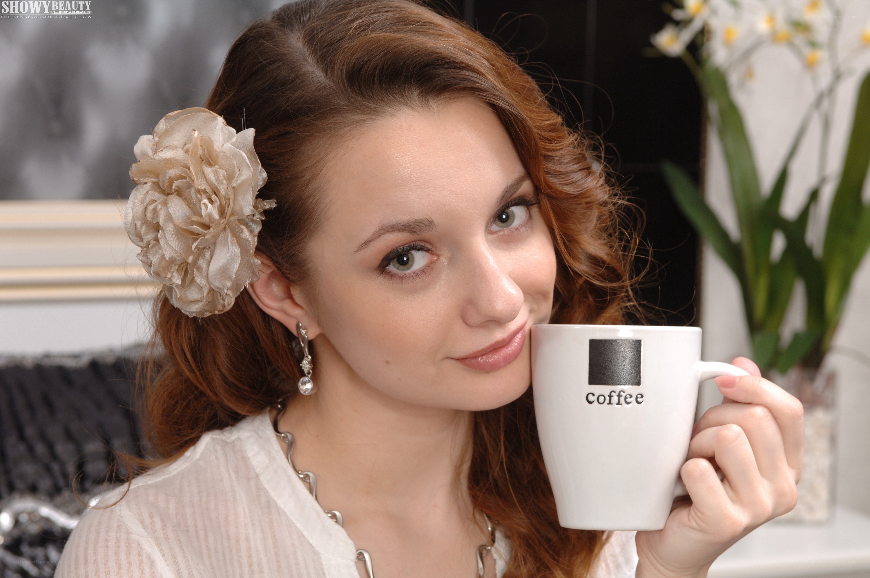 Woman with coffee mug