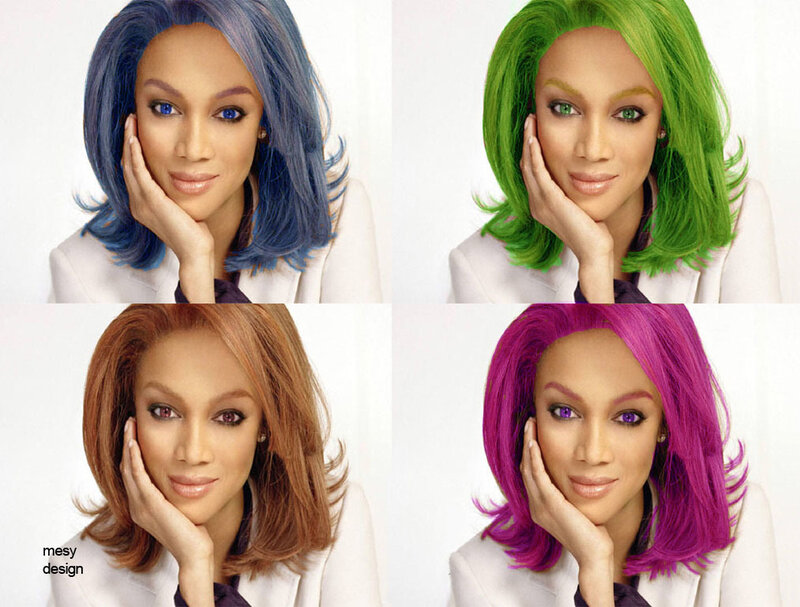 Woman with Colored Hair — Blue