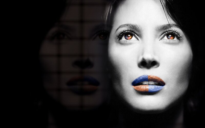 Woman with Colored Lips