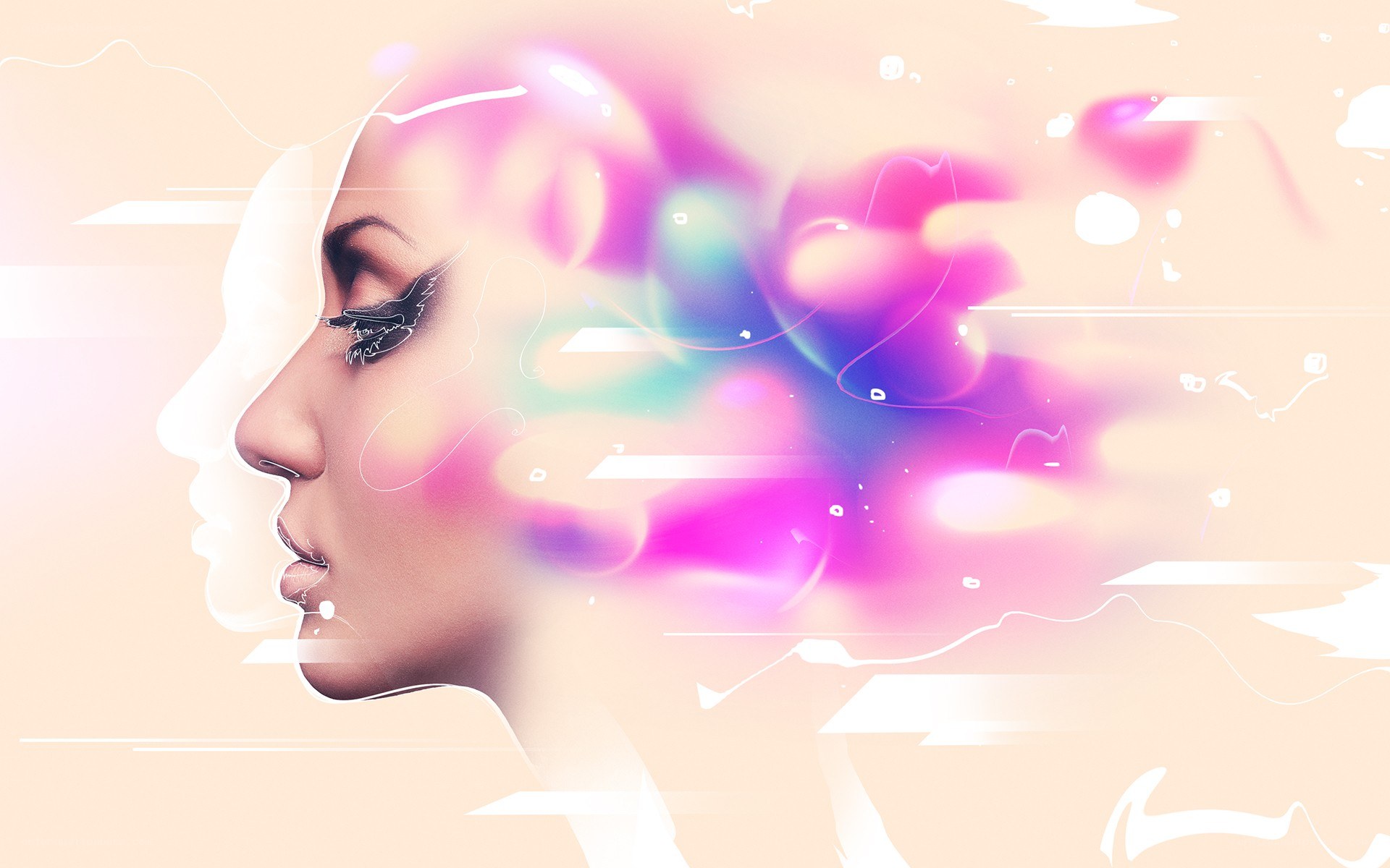 woman with colorful aura