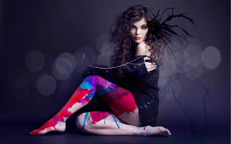 woman with colorful body paint