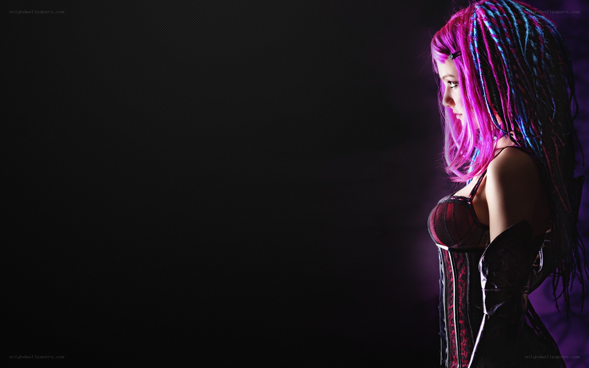 woman with colorful dreadlocks