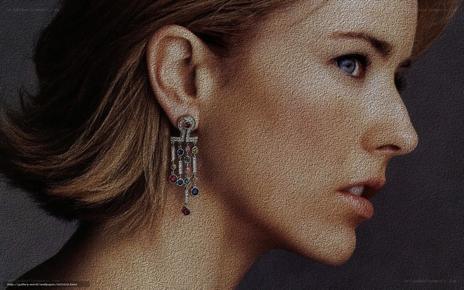 woman with colorful earrings
