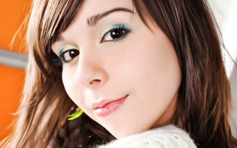 woman with colorful eye makeup