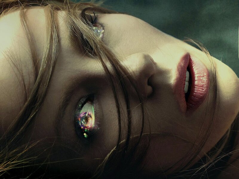 woman with colorful eyes
