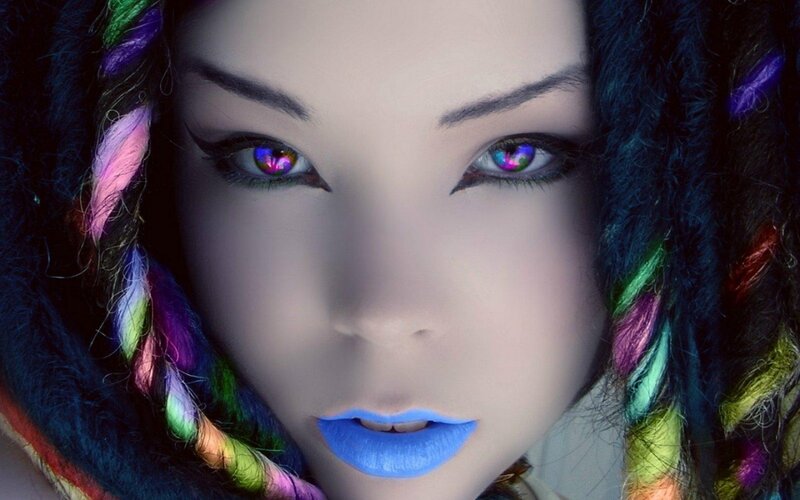 Woman with Colorful Eyes — Blue