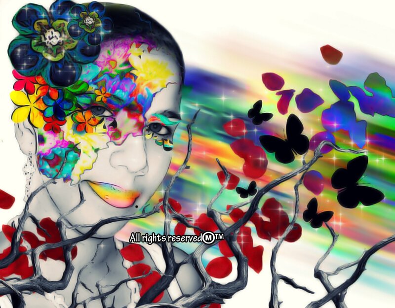 Woman with Colorful Face — Rainbow