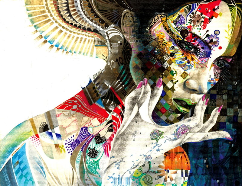 Woman with Colorful Face
