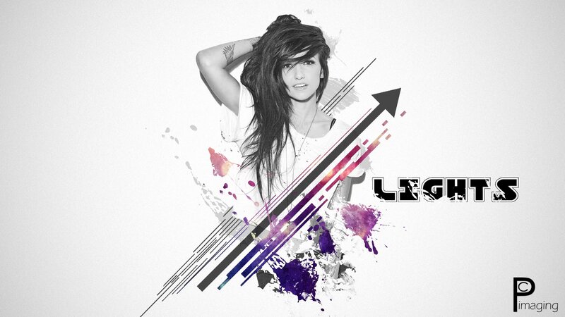 woman with colorful graphic overlay