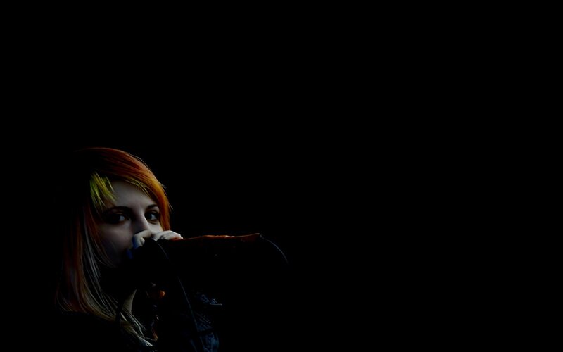 Woman with Colorful Hair — Black, Dramatic, Night, Photograph